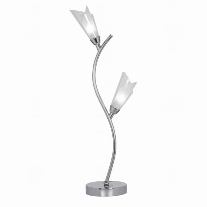 Oaks Lighting Sare 2 Light Table Lamp Chrome