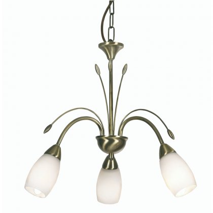 Oaks Lighting Antwerp 3 Light Chandelier Antique Brass