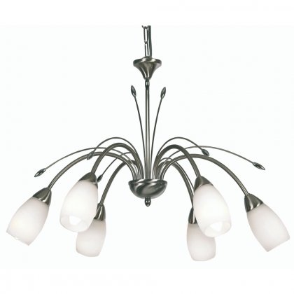 Oaks Lighting Antwerp 6 Light Chandelier Antique Chrome