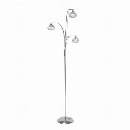 Oaks Lighting Toulon Crystal Floor Lamp Chrome