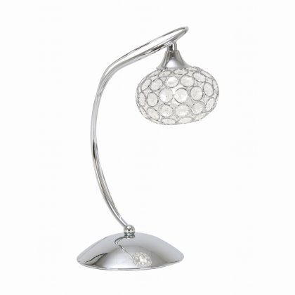 Oaks Lighting Toulon Crystal Table Lamp Chrome