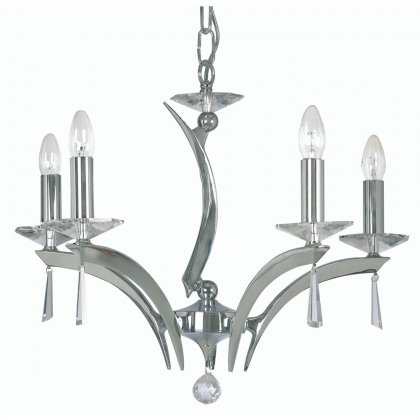 Oaks Lighting Wroxton 5 Light Chandelier Chrome