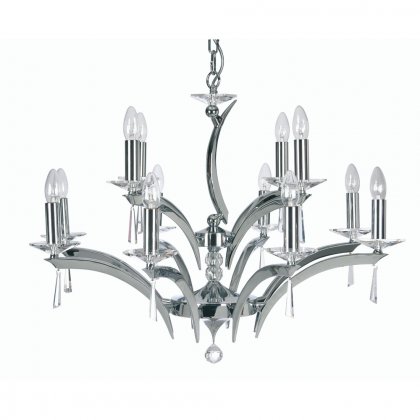 Oaks Lighting Wroxton 12 Light Chandelier Chrome