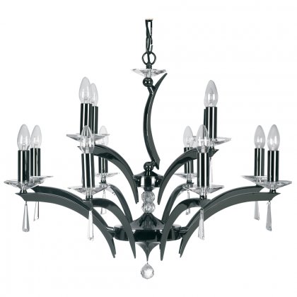 Oaks Lighting Wroxton 12 Light Chandelier Titanium