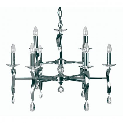 Oaks Lighting Aire 9 Light Chandelier Chrome