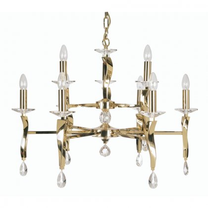 Oaks Lighting Aire 9 Light Chandelier Gold