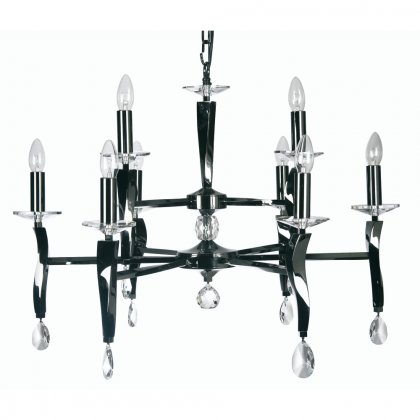 Oaks Lighting Aire 9 Light Chandelier Titanium