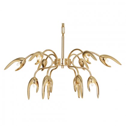 Oaks Lighting Flama 12 Light Chandelier Gold