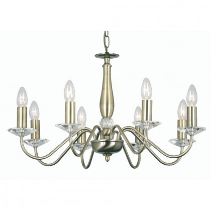 Oaks Lighting Vesta 8 Light Chandelier Antique Brass