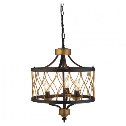 Oaks Lighting Elvar 3 Light Pendant Black