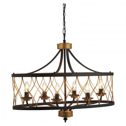 Oaks Lighting Elvar 6 Light Pendant Black