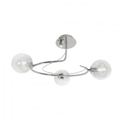 Oaks Lighting Tabia 3 Light Semi-Flush Light Chrome