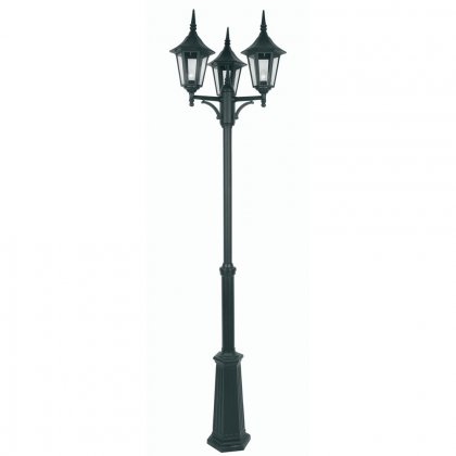 Oaks Lighting Cardinal 3 Head Outdoor Lamp Post Black