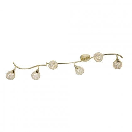 Oaks Lighting Lana 6 Bulb Semi-Flush Ceiling Light Polished Brass