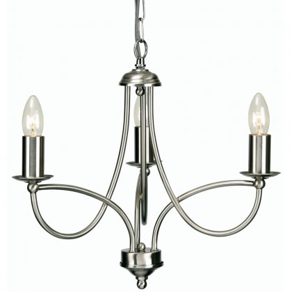 Oaks Lighting Loop 3 Light Chandelier Antique Chrome