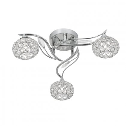 Oaks Lighting Esmee 3 Light Semi-Flush Pendant Chrome