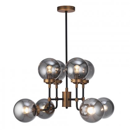 Oaks Lighting Akron Ceiling Light Black with Antique Gold