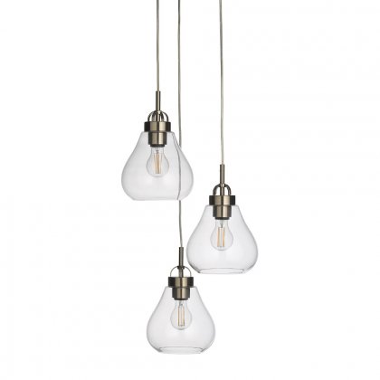 Oaks Lighting Turua 3 Light Pendant Antique Chrome