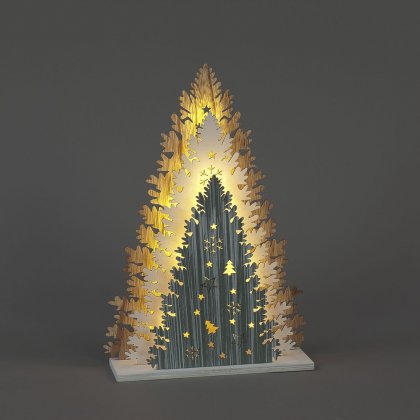 Snowtime 40cm 3 Coloured Tree with 16 Warm White LEDs