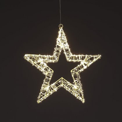 SnowTime White Star with 960 Warm White LED 38cm
