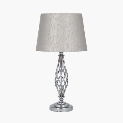 Pacific Lifestyle Jenna Metal Twist Detail Table Lamp - Silver