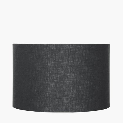 Pacific Lifestyle Lino Self Lined Linen Drum Lampshade 25cm - Black
