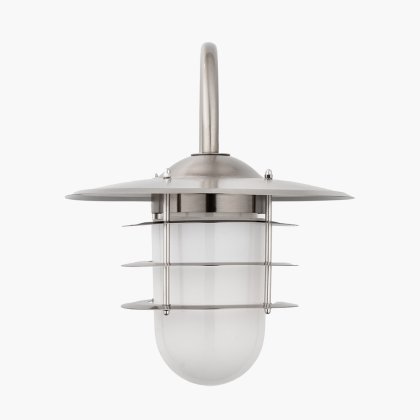 Pacific Lifestyle Centauri Metal and Opaque Glass Wall Light - Brushed Steel