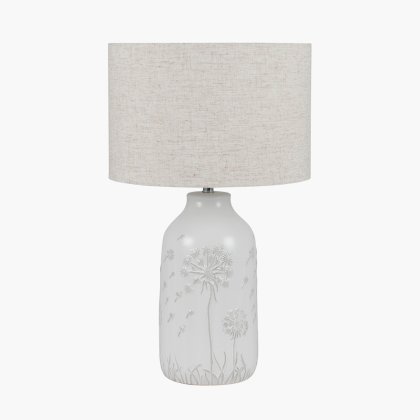 Pacific Lifestyle Flora White Floral Ceramic Table Lamp