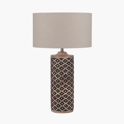 Pacific Lifestyle Orissa Wooden Diamond Table Lamp - Tall