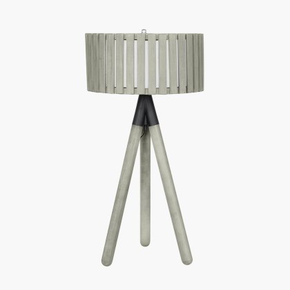 Pacific Lifestyle Rabanne Slatted Antique Wood Tripod Table Lamp