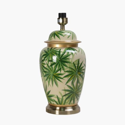 Pacific Lifestyle Curacao Palm Leaf Design Ceramic Urn Table Lamp Base