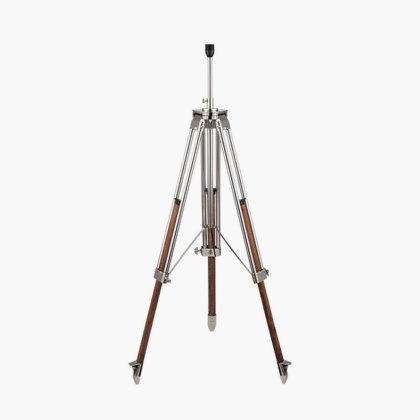 Pacific Lifestyle Port Nickel and Wood Tripod Floor Lamp Base