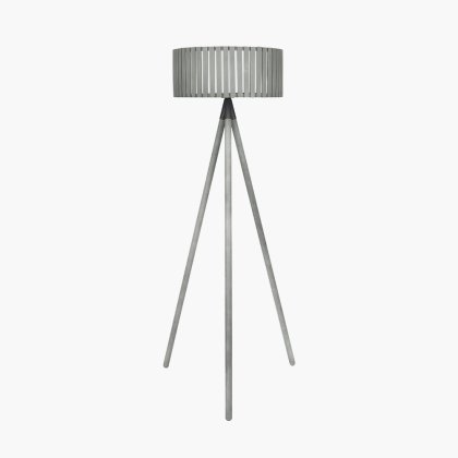 Pacific Lifestyle Rabanne Slatted Antique Wood Tripod Floor Lamp