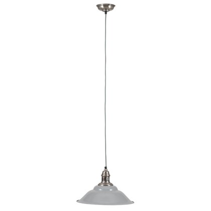 Pacific Lifestyle Macchiato Grey and Silver Metal Cafe Pendant