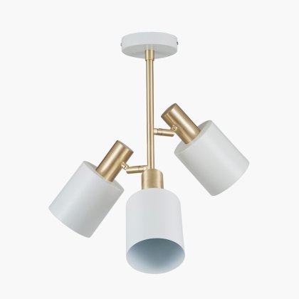 Pacific Lifestyle Biba 3 Light Electrified Pendant - White and Brass