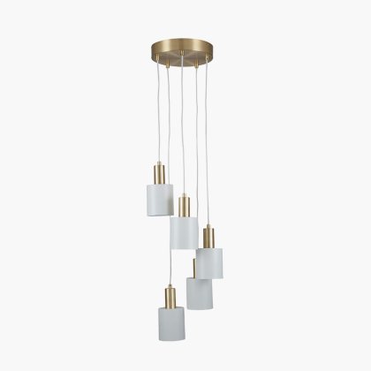 Pacific Lifestyle Biba White and Gold Five Drop Pendant