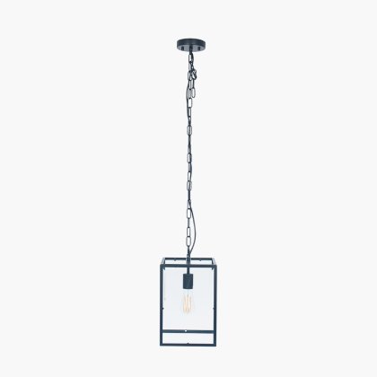 Pacific Lifestyle Llewellyn Matt Black Metal and Glass Pendant