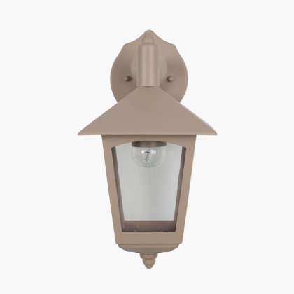 Pacific Lifestyle Erica Taupe Metal Panelled Lantern Wall Downlighter
