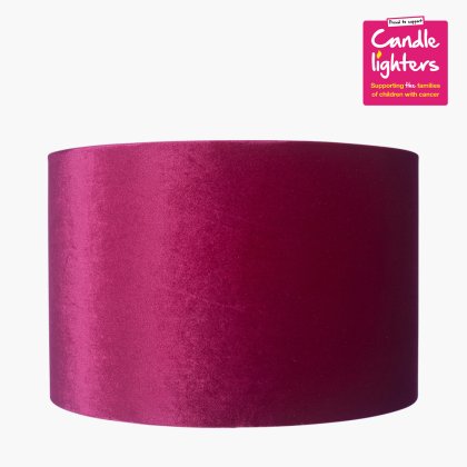Pacific Lifestyle Bow Velvet Cylinder Lampshade 45cm - Raspberry