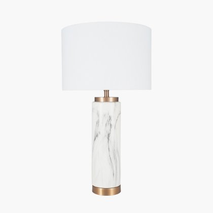 Pacific Lifestyle Carrara Ceramic Tall Table Lamp - Marble Effect