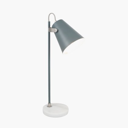 Pacific Lifestyle Theia Grey and Satin Nickel Task Table Lamp
