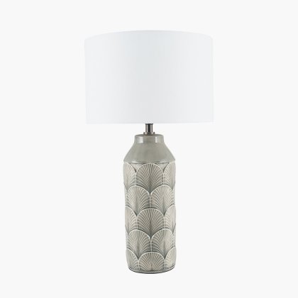 Pacific Lifestyle Bethan Embossed Ceramic Table Lamp - Grey