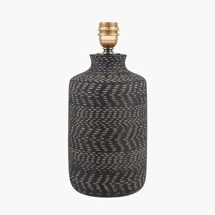 Pacific Lifestyle Atouk Textured Stoneware Table Lamp Base - Black