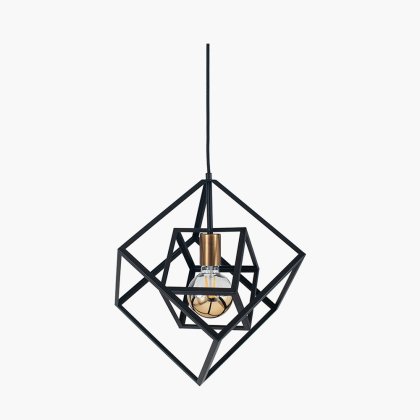Pacific Lifestyle Alessio Metal Cube Pendant - Matt Black
