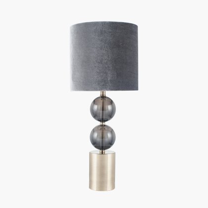 Pacific Lifestyle Harris Antique Brass and Smoke Glass Table Lamp