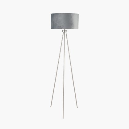 Pacific Lifestyle Houston Metal Tripod Floor Lamp - Brushed Silver