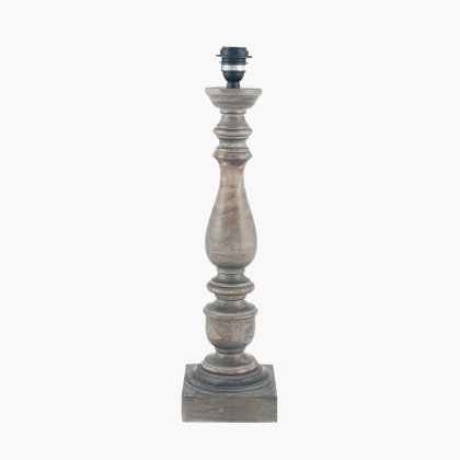Pacific Lifestyle Alia Grey Wash Turned Mango Wood Table Lamp Base