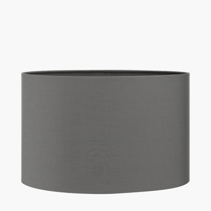 Pacific Lifestyle Mia Oval Poly Cotton Lampshade 40cm - Steel Grey