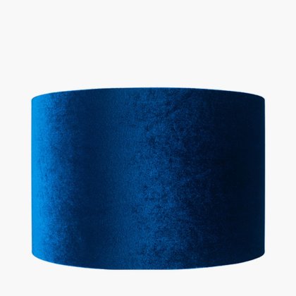 Pacific Lifestyle Bow Velvet Cylinder Lampshade 40cm - Sapphire