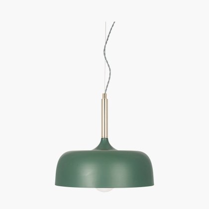 Pacific Lifestyle Anke Matt Domed Metal Pendant - Bottle Green